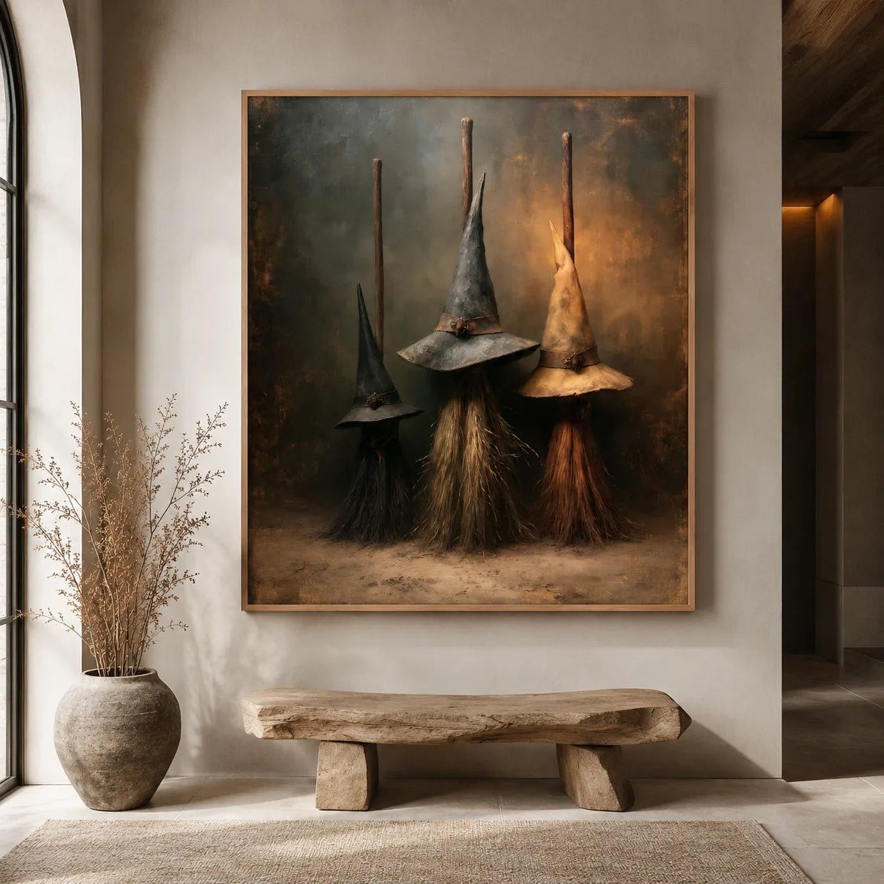 Witch Broom Trio Wall Art Decor - Wall Art Decor - close up