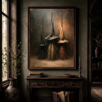 Witch Broom Trio Wall Art Decor - Wall Art Decor - detail