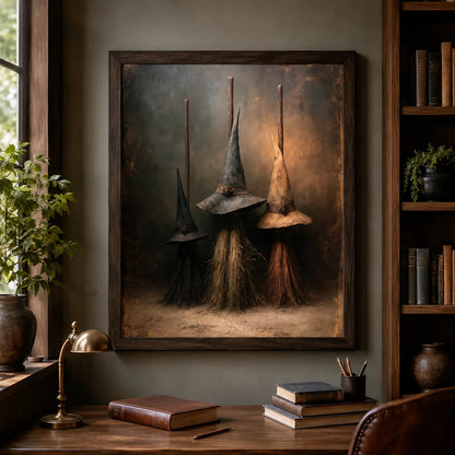 Witch Broom Trio Wall Art Decor - Wall Art Decor - styled