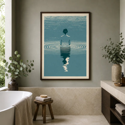 Woman in Water Reflection Wall Art Decor - Wall Art Decor - detail