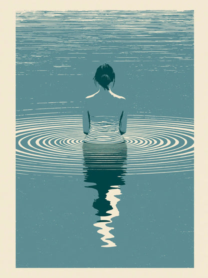 Woman in Water Reflection Wall Art Decor - Wall Art Decor - front view