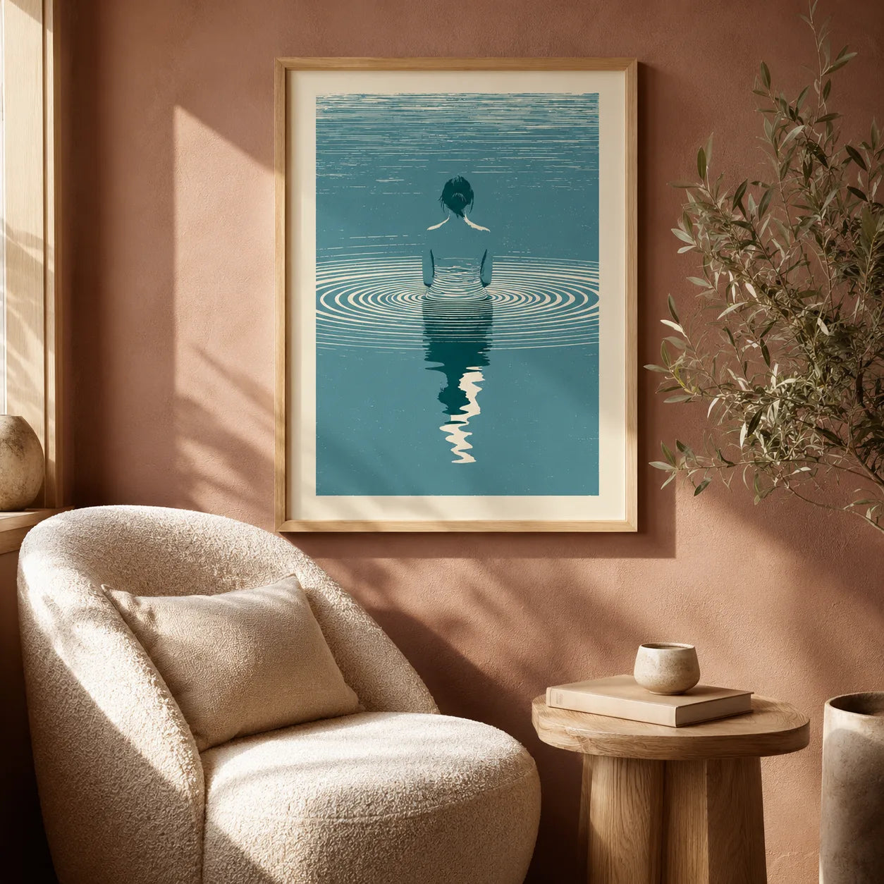 Woman in Water Reflection Wall Art Decor - Wall Art Decor - in use