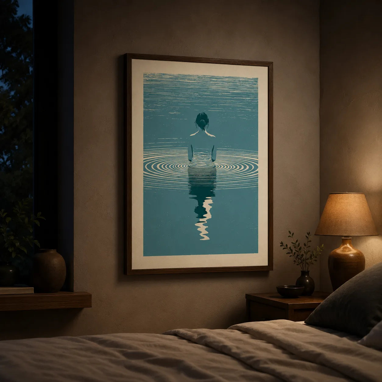Woman in Water Reflection Wall Art Decor - Wall Art Decor - lifestyle