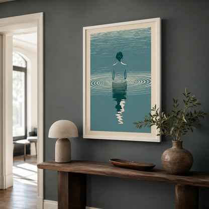 Woman in Water Reflection Wall Art Decor - Wall Art Decor - styled