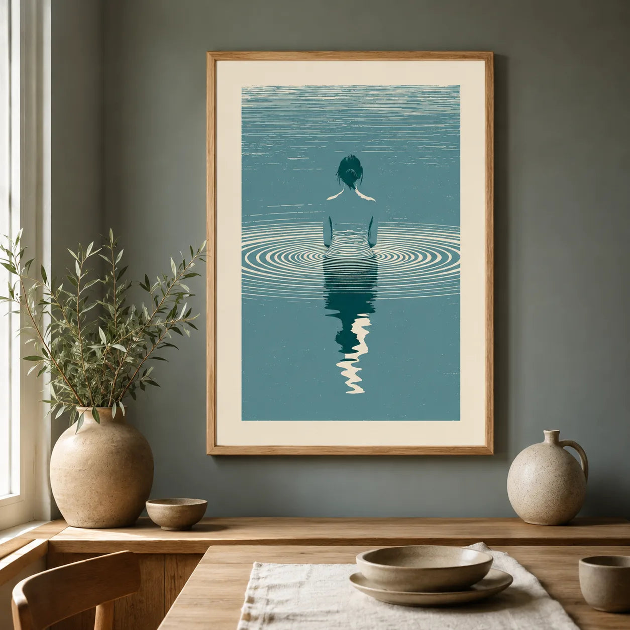 Woman in Water Reflection Wall Art Decor - Wall Art Decor - view 11