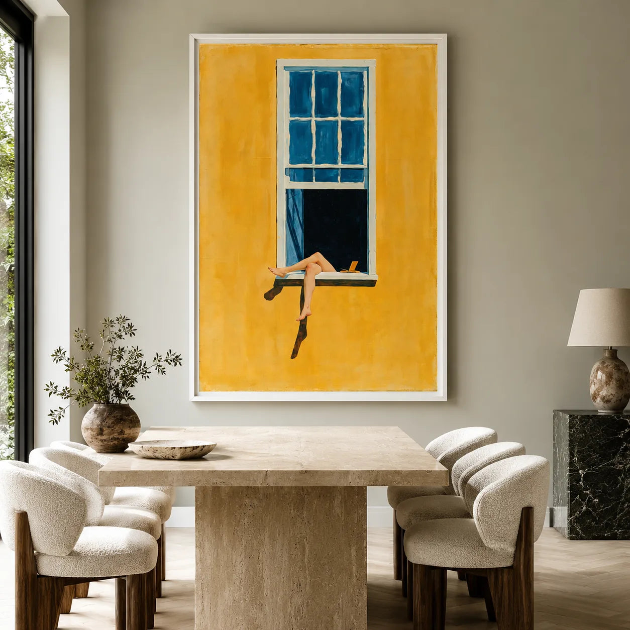 Woman in Window Wall Art Decor - Wall Art Decor - close up