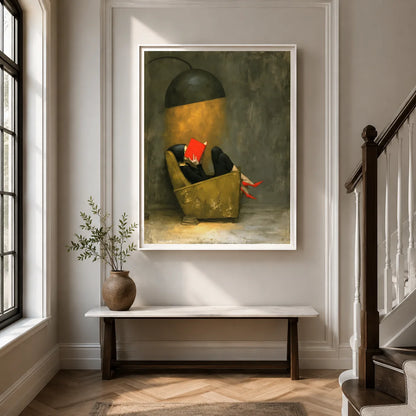 Woman Reading Under Lamp Wall Art Decor - Wall Art Decor - view 11
