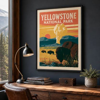 Yellowstone National Park Bison Wall Art Decor - Wall Art Decor - alternate angle