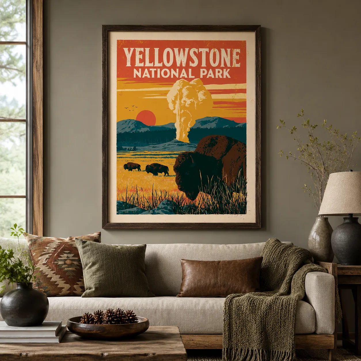 Yellowstone National Park Bison Wall Art Decor - Wall Art Decor - detail