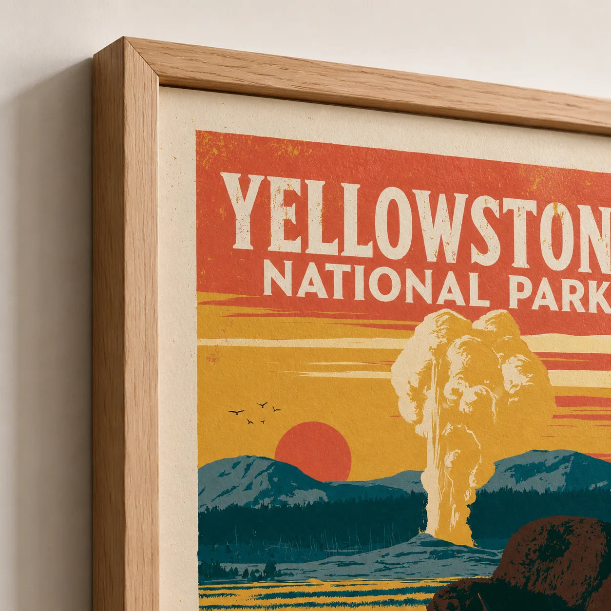 Yellowstone National Park Bison Wall Art Decor - Wall Art Decor - packaging