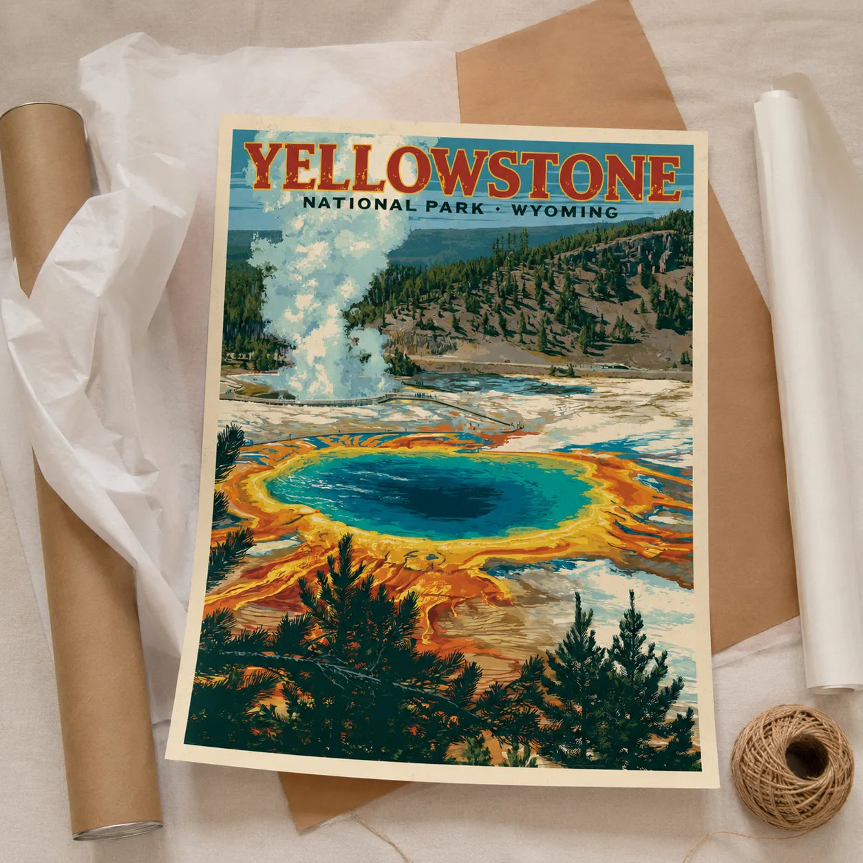 Yellowstone National Park Wall Art Decor - Wall Art Decor - back view