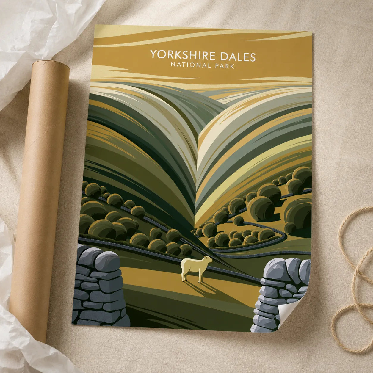 Yorkshire Dales National Park Wall Art Decor - Wall Art Decor - back view