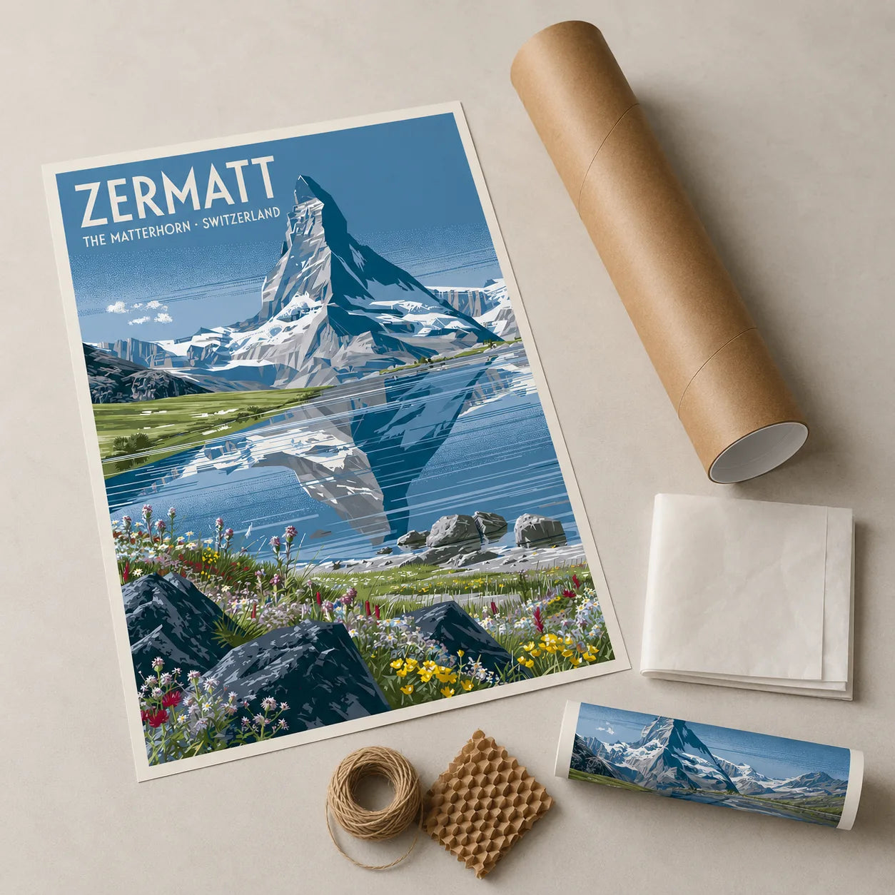 Zermatt Matterhorn Switzerland Wall Art Decor - Wall Art Decor - back view