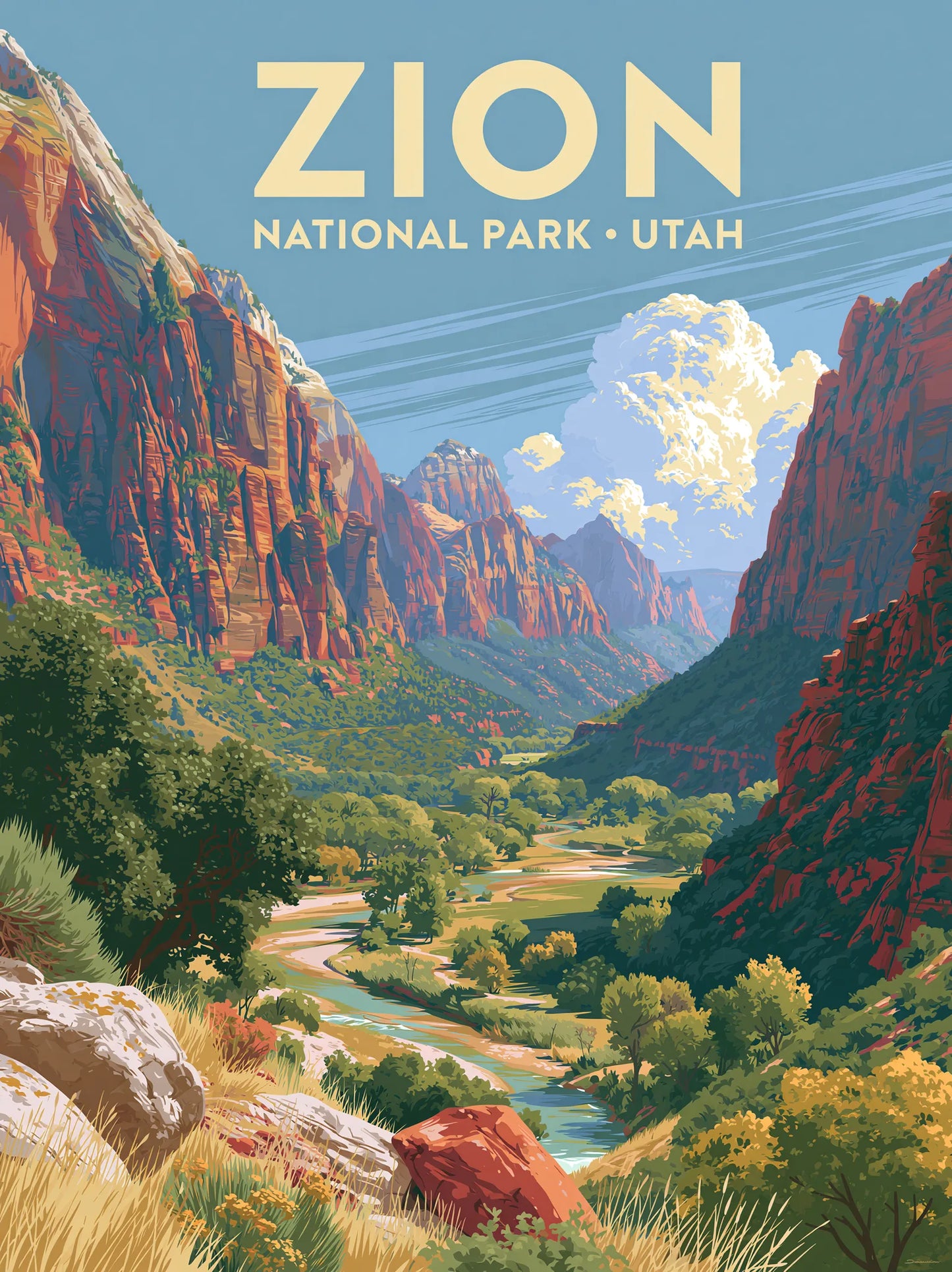 Zion National Park Travel Wall Art Decor - Wall Art Decor - front view