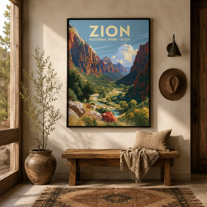 Zion National Park Travel Wall Art Decor - Wall Art Decor - in use
